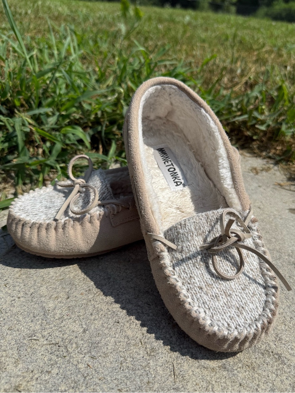 MINNETONKA Trapper Faux Fur Moccasin Slipper 40453 size 8 medium women’s
